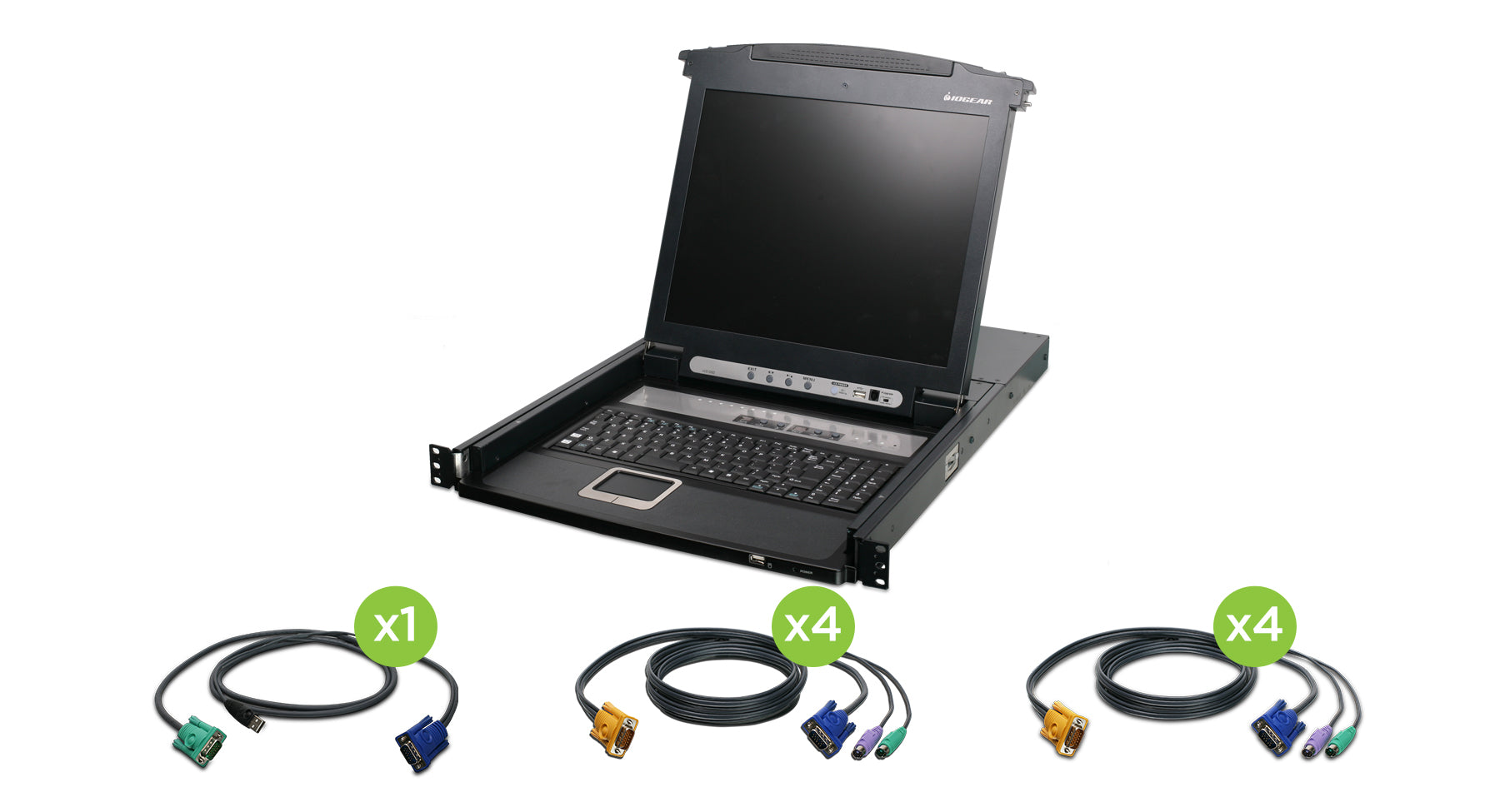 8-Port 17'' LCD Combo KVM Switch with PS/2 KVM Cables