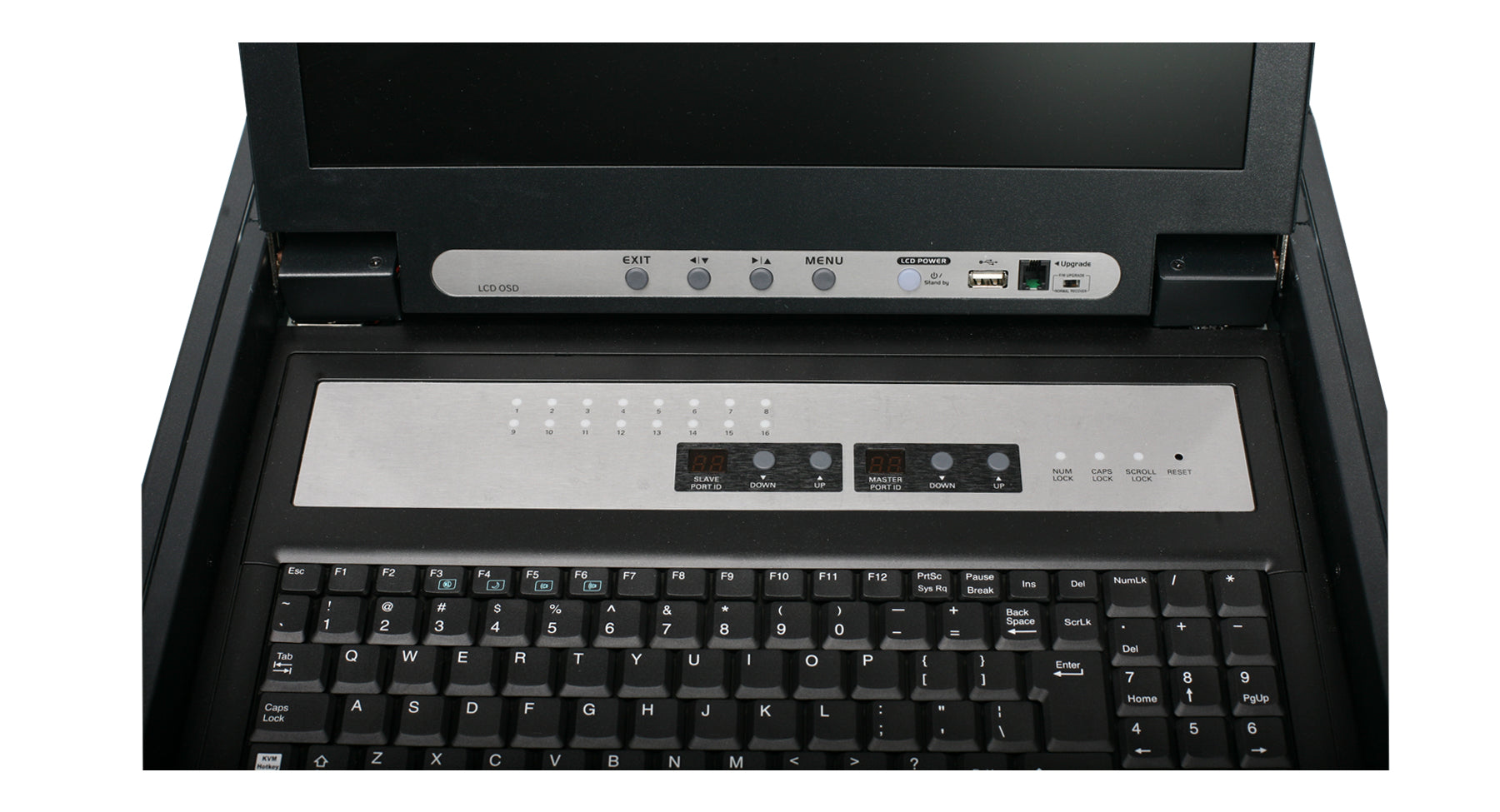 16-Port LCD Combo KVM Switch with PS/2 KVM Cables