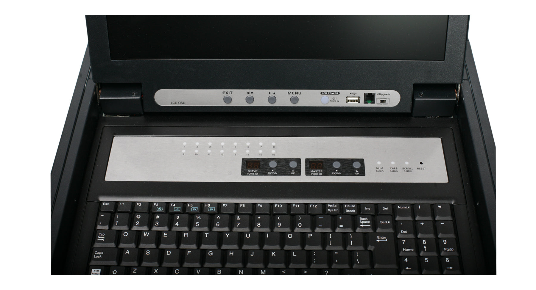 16-Port LCD Combo KVM Switch with USB KVM Cables