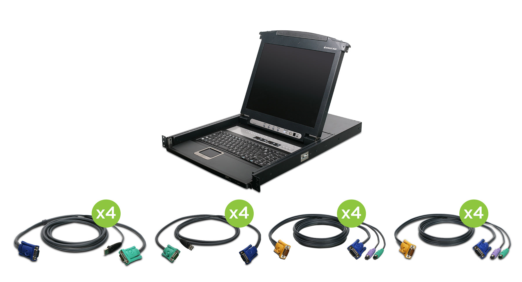 16-Port LCD Combo KVM Switch with Cables