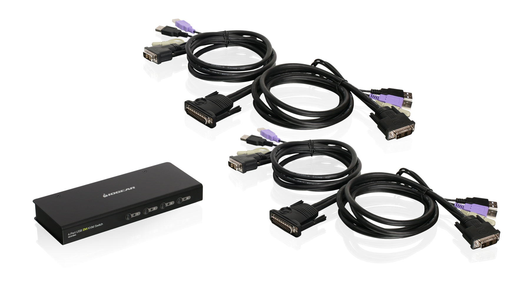 4-Port USB DVI KVM Switch