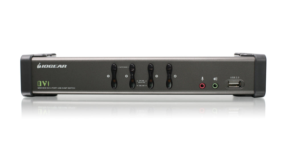 GCS1104 - IOGEAR 4-Port DVI KVMP Switch with Audio and Cables (TAA ...