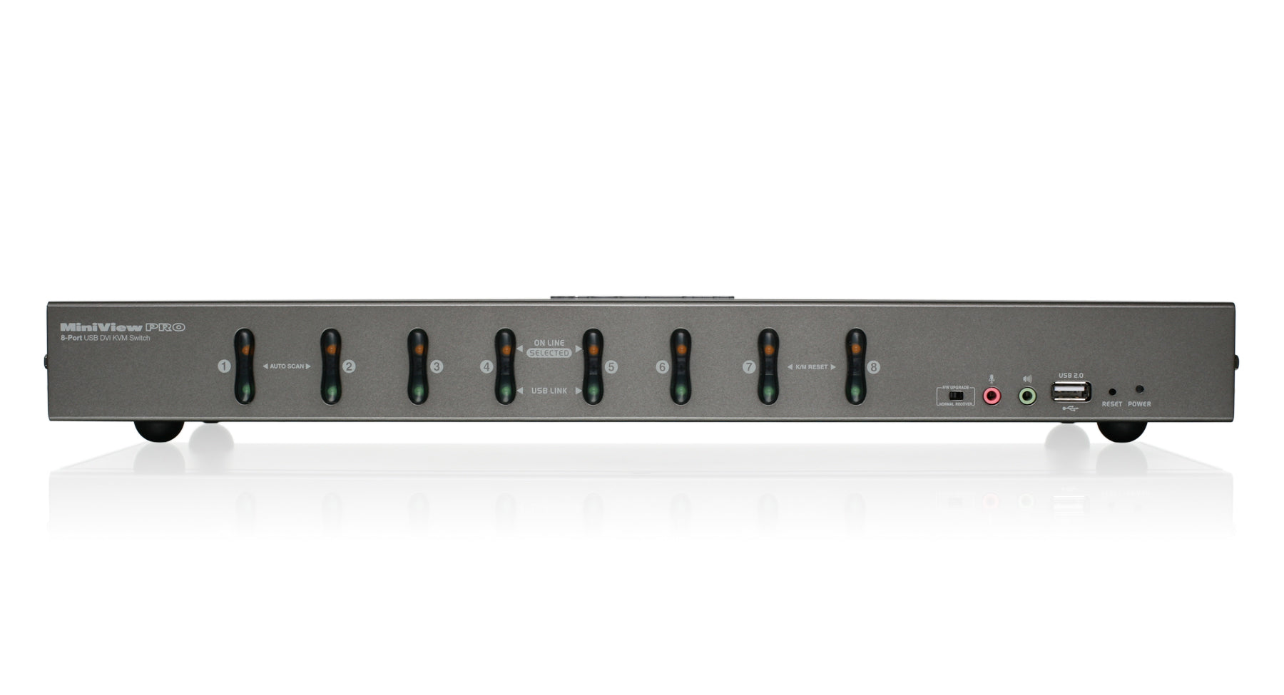 8-Port DVI KVMP Switch with VGA Support and USB KVM Cables