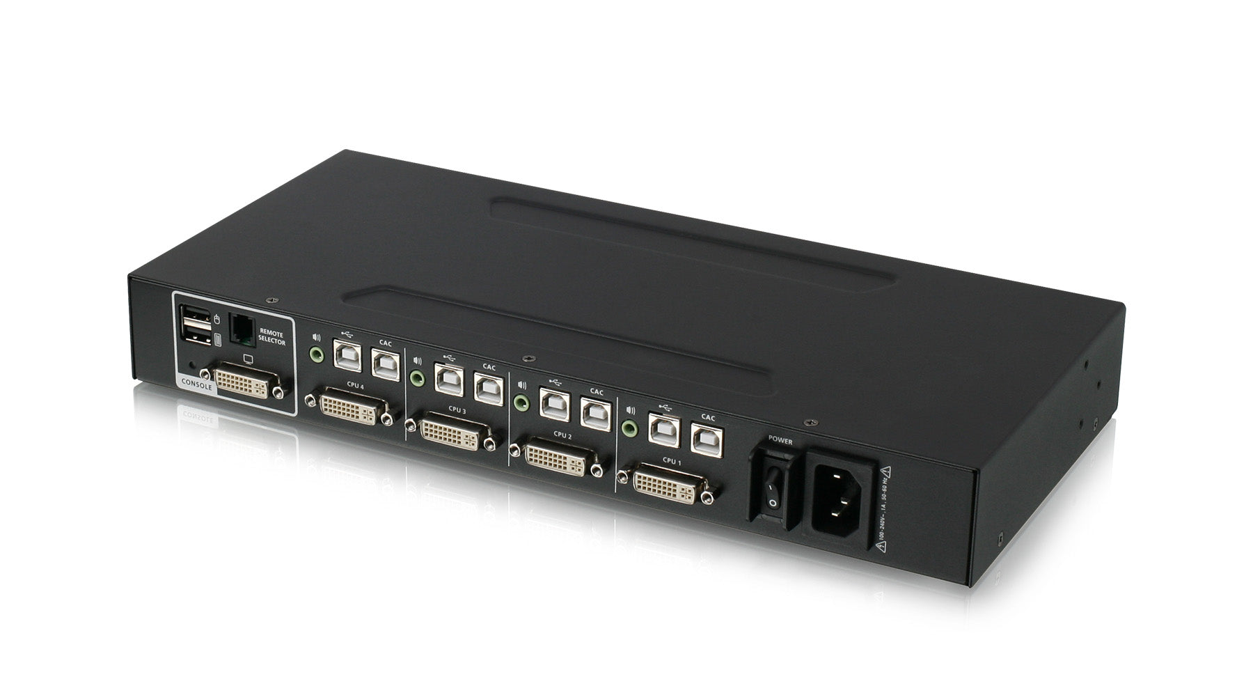 4-Port Single View DVI Secure KVM Switch w/Audio and CAC Support