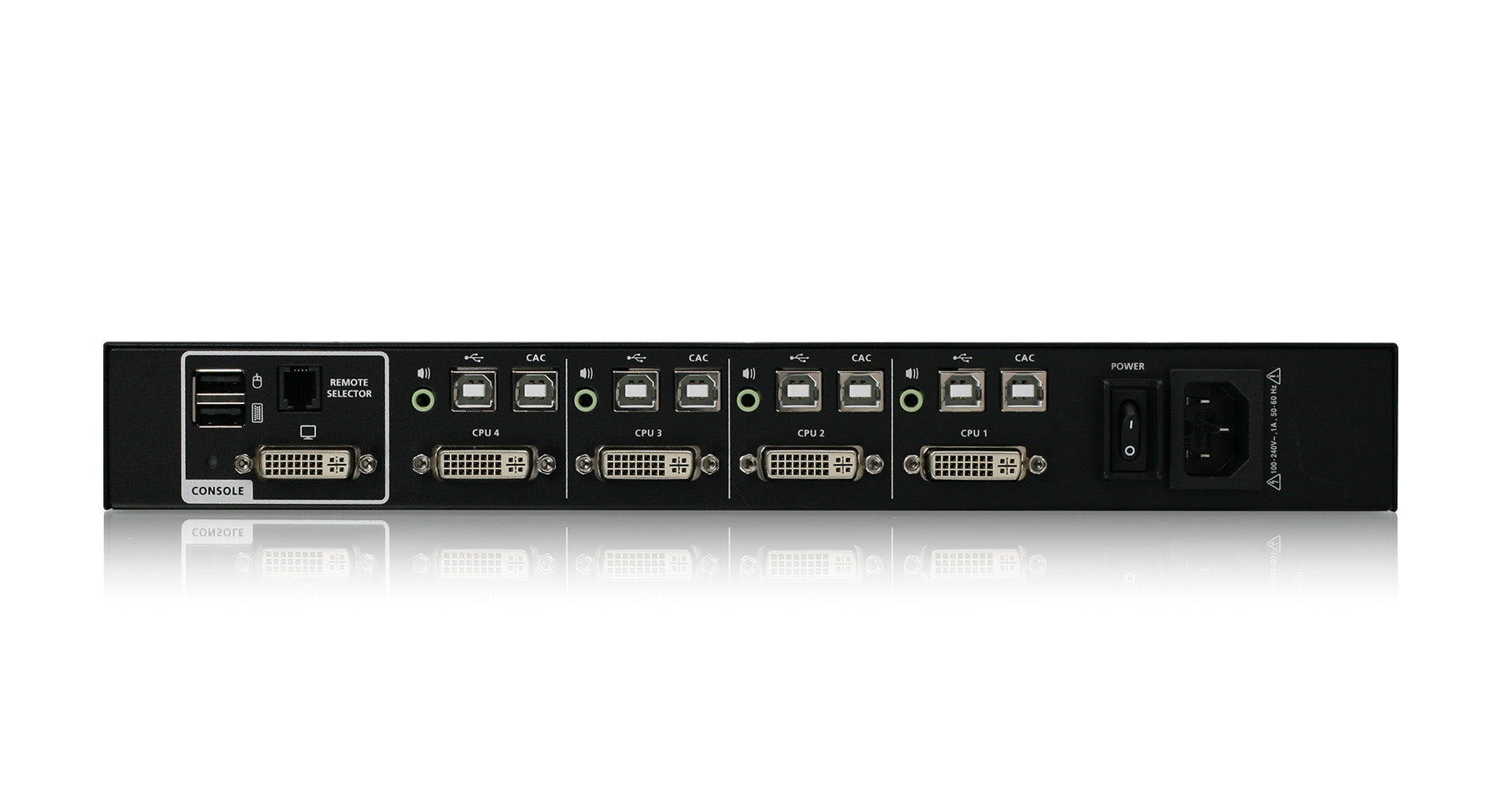 4-Port Single View DVI Secure KVM Switch w/Audio and CAC Support