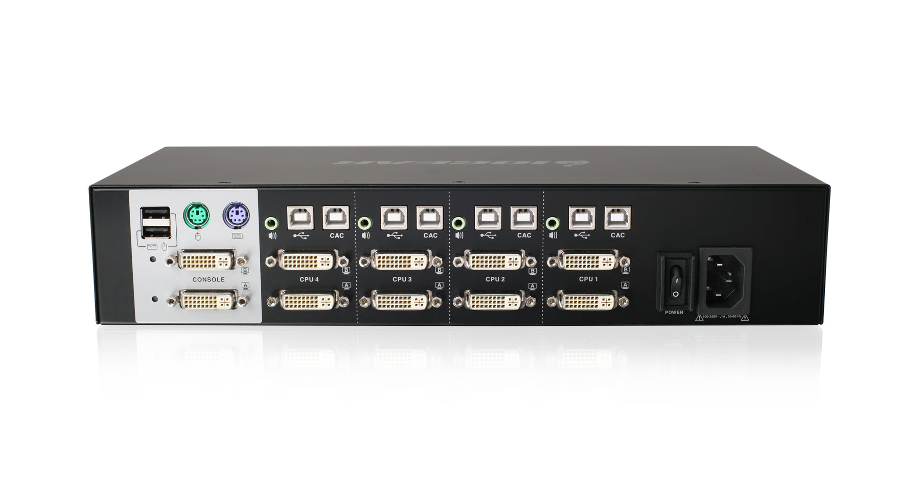 4-Port Dual View Dual-Link DVI Secure KVM Switch (TAA)