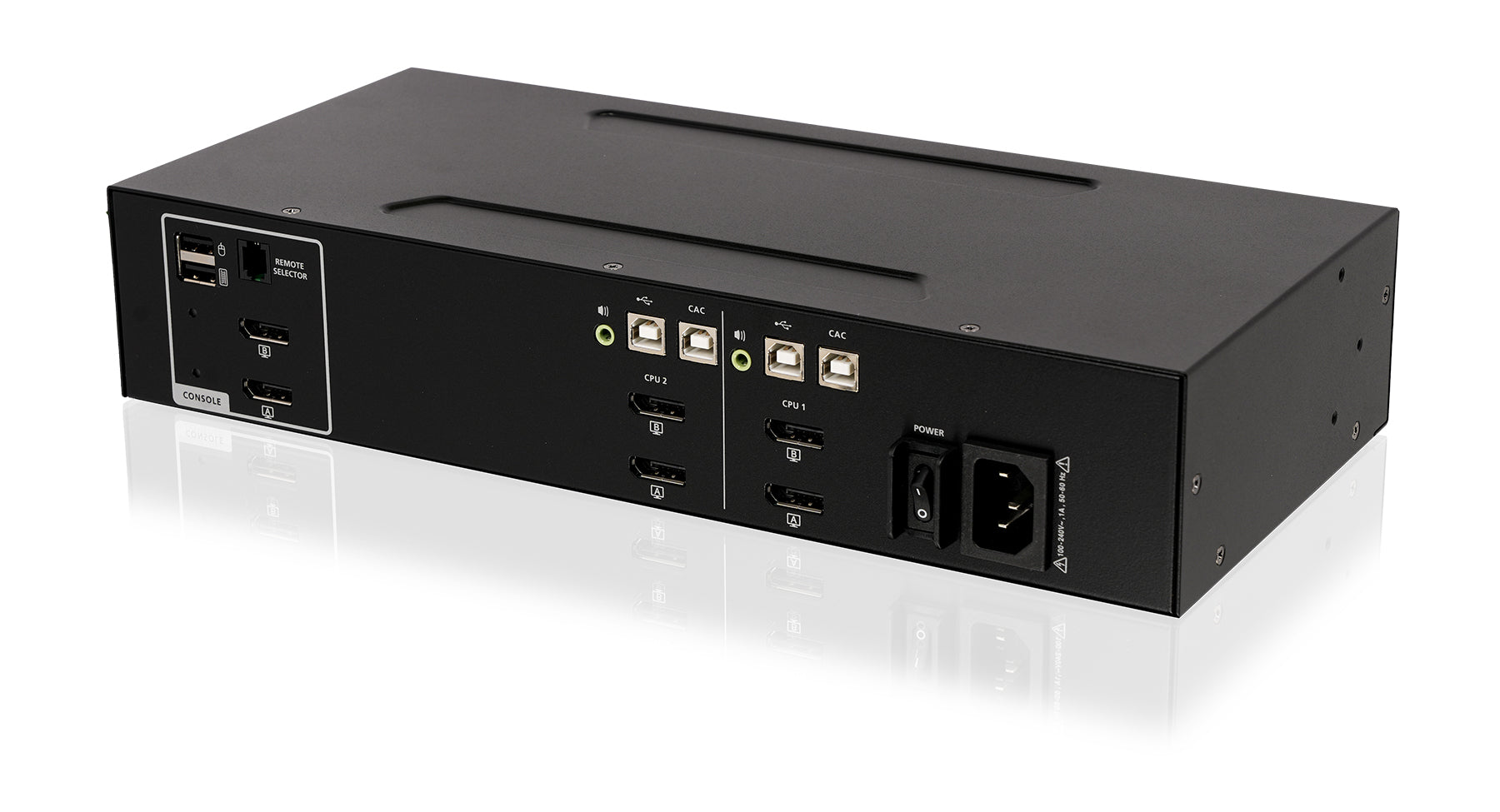 Universal 2-Port Dual View DisplayPort/HDMI Secure KVM Switch Kit w/Audio