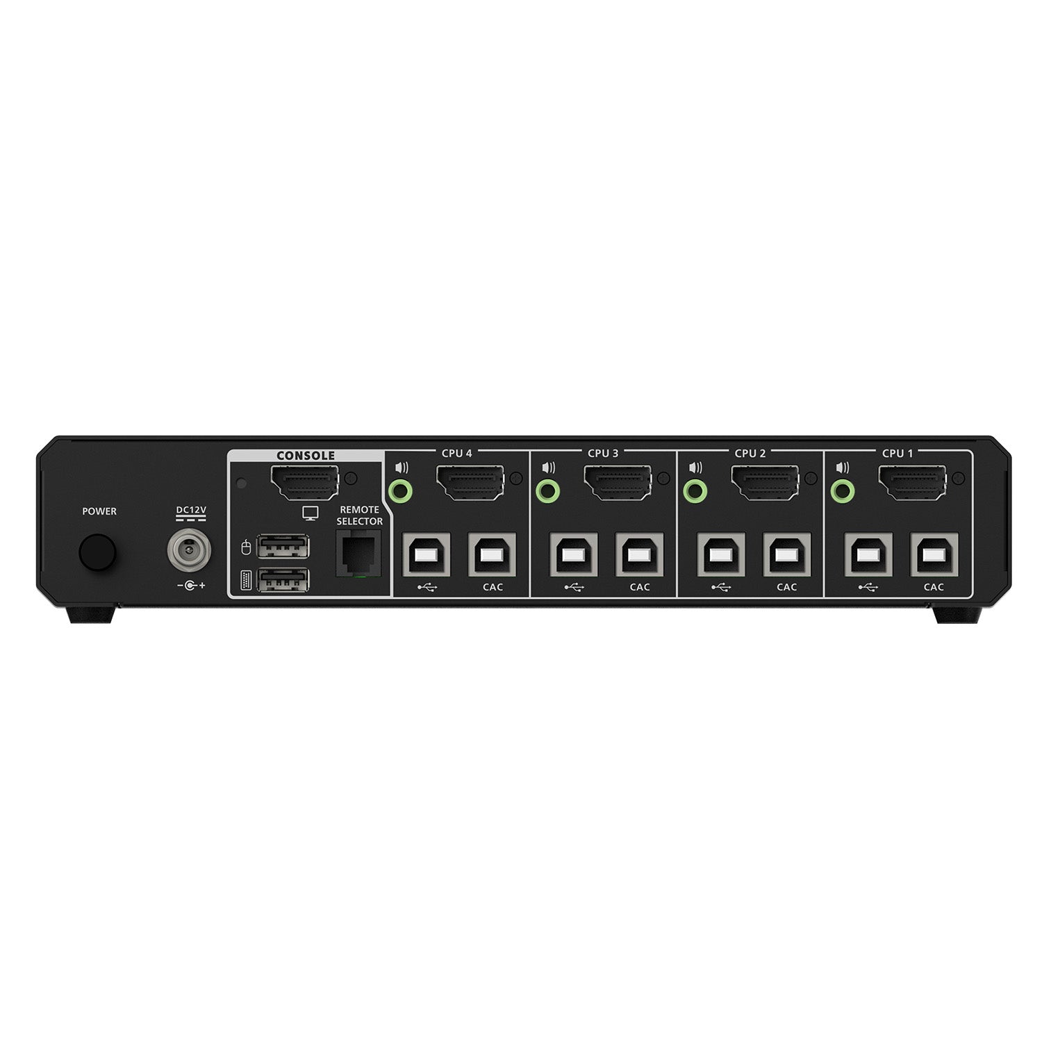 4-Port Single View True Universal (DP/HDMI) Secure KVM Switch w/Audio and CAC Support