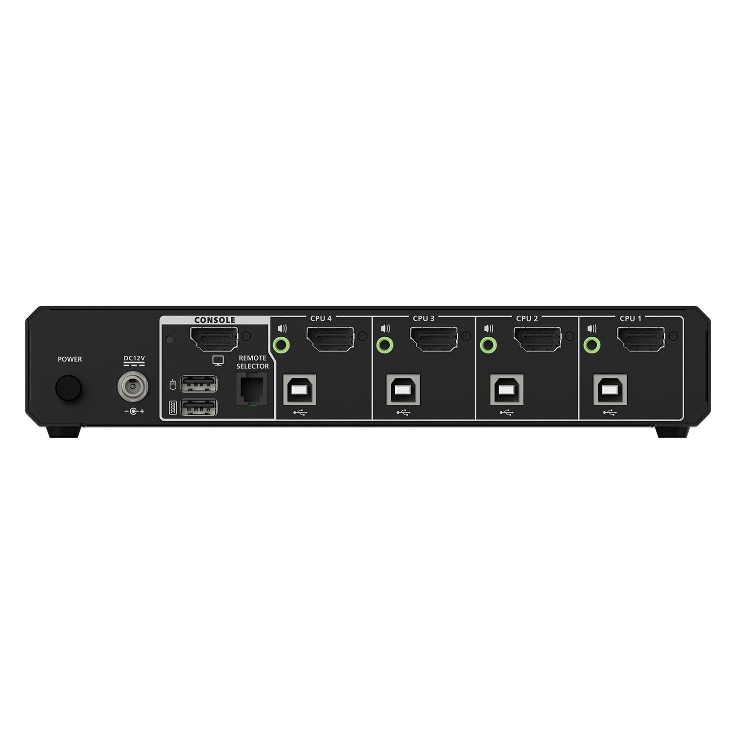 4-Port Single View True Universal (DP/HDMI) Secure KVM Switch w/Audio