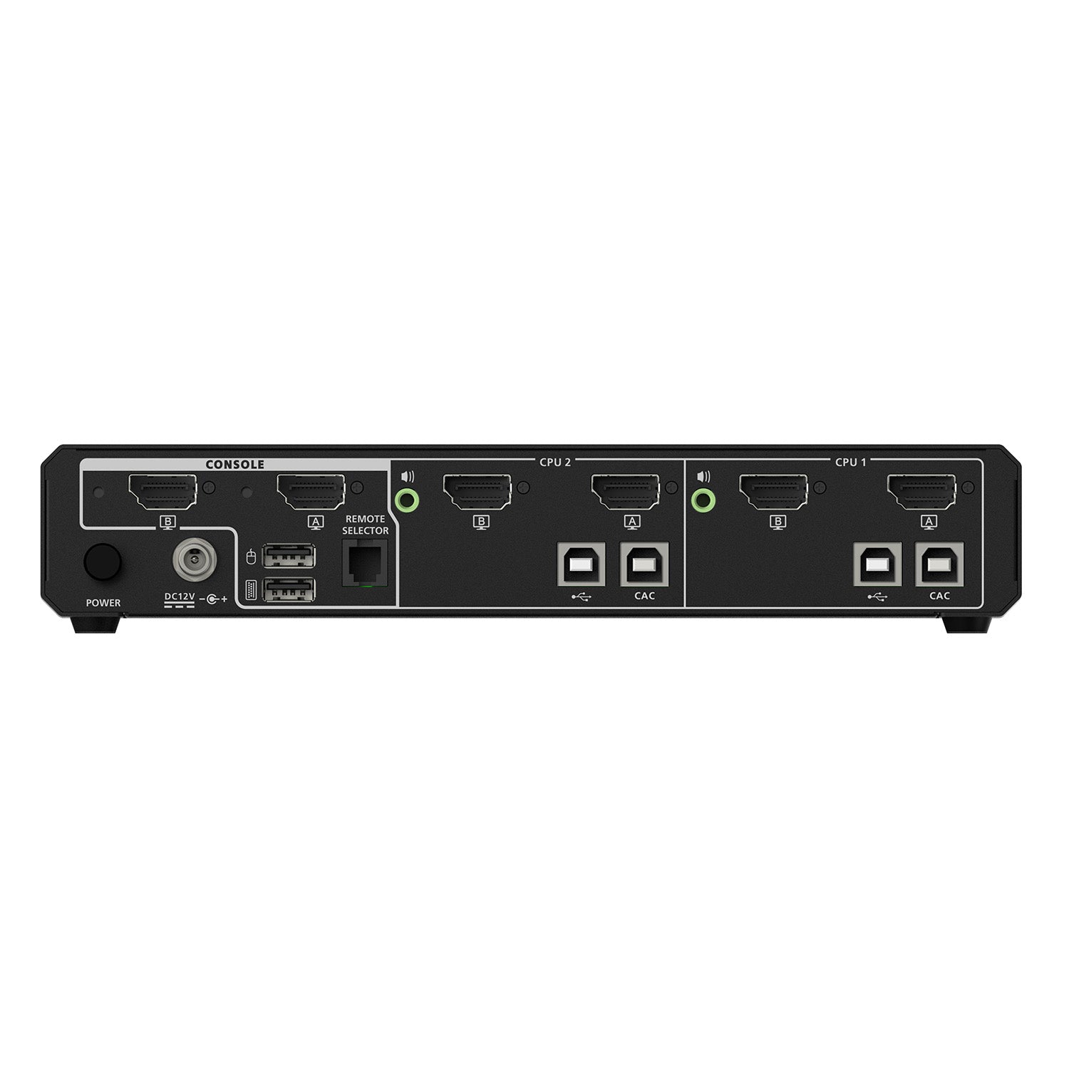 2-Port Dual View True Universal (DP/HDMI) Secure KVM Switch w/Audio and CAC Support