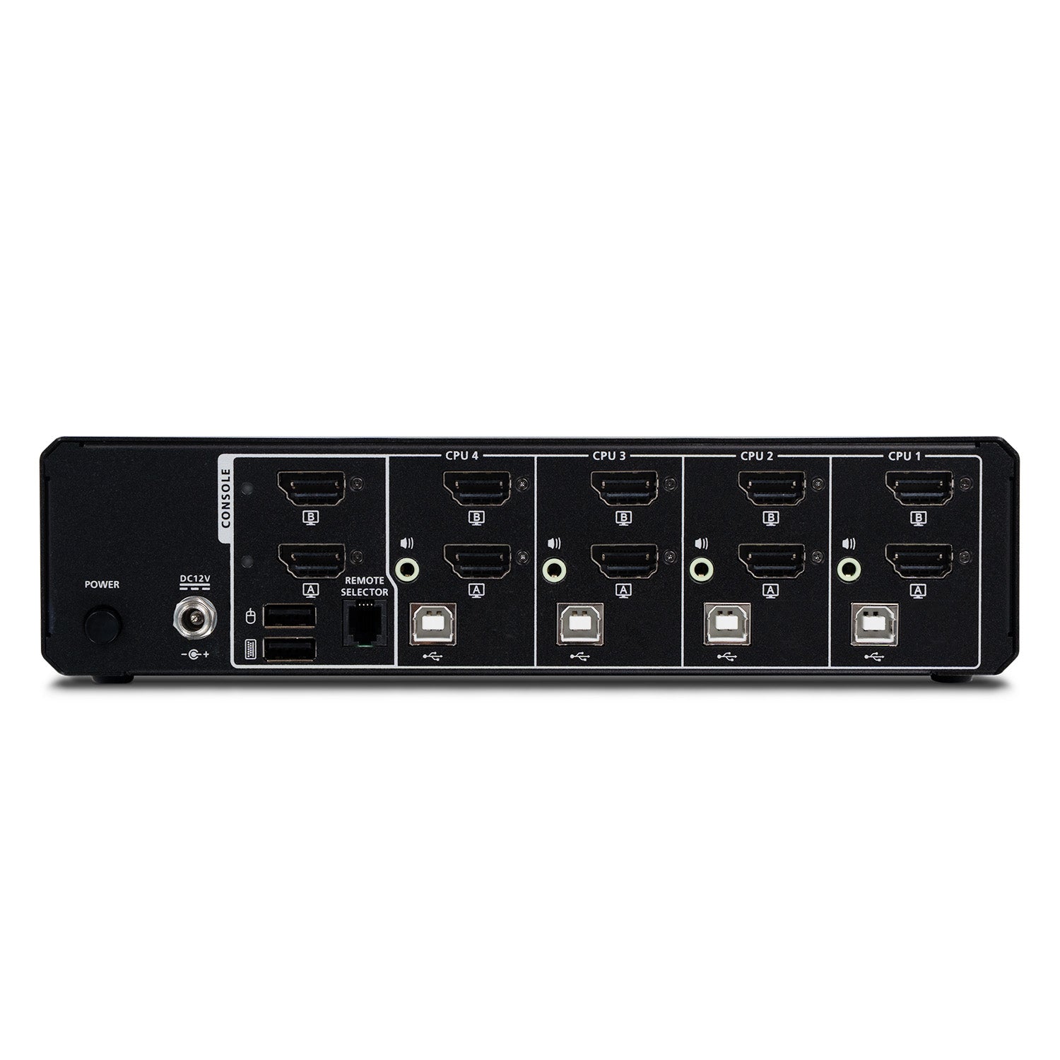 4-Port Dual View True Universal (DP/HDMI) Secure KVM Switch w/Audio