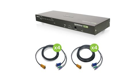 8-Port USB PS/2 Combo VGA KVM Switch with PS/2 KVM Cables (TAA)