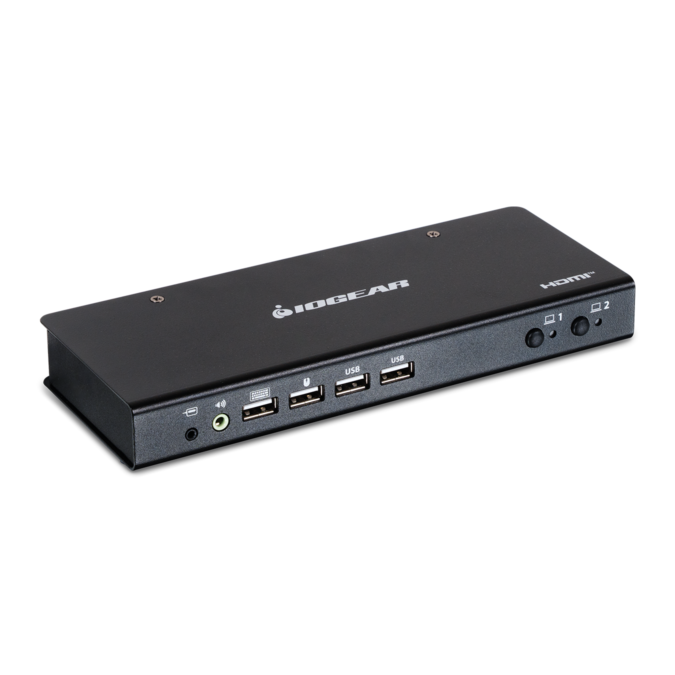 2-Port 4K Dual View KVM Switch with HDMI Connection, USB 2.0, and Audio