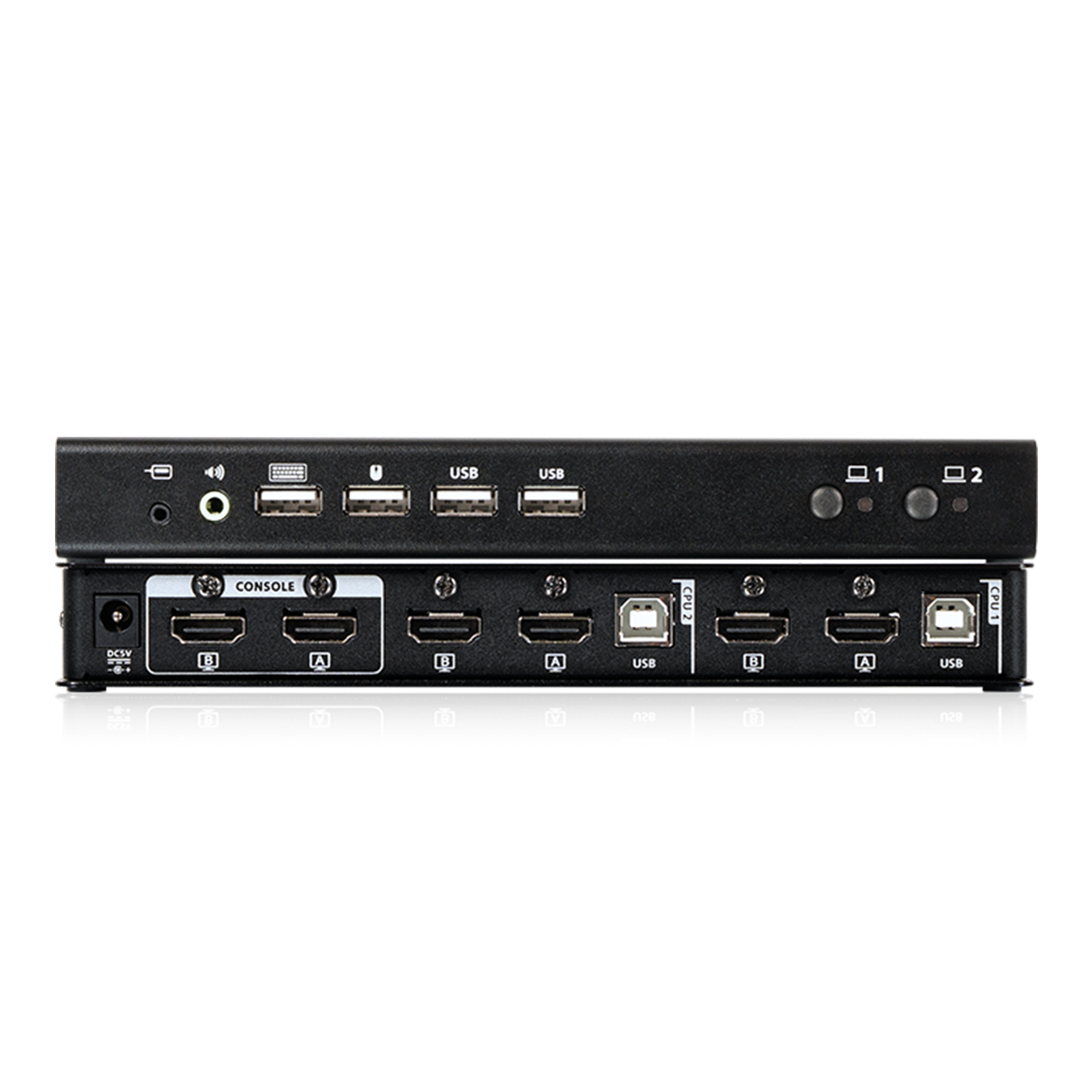 2-Port 4K Dual View KVM Switch with HDMI Connection, USB 2.0, and Audio