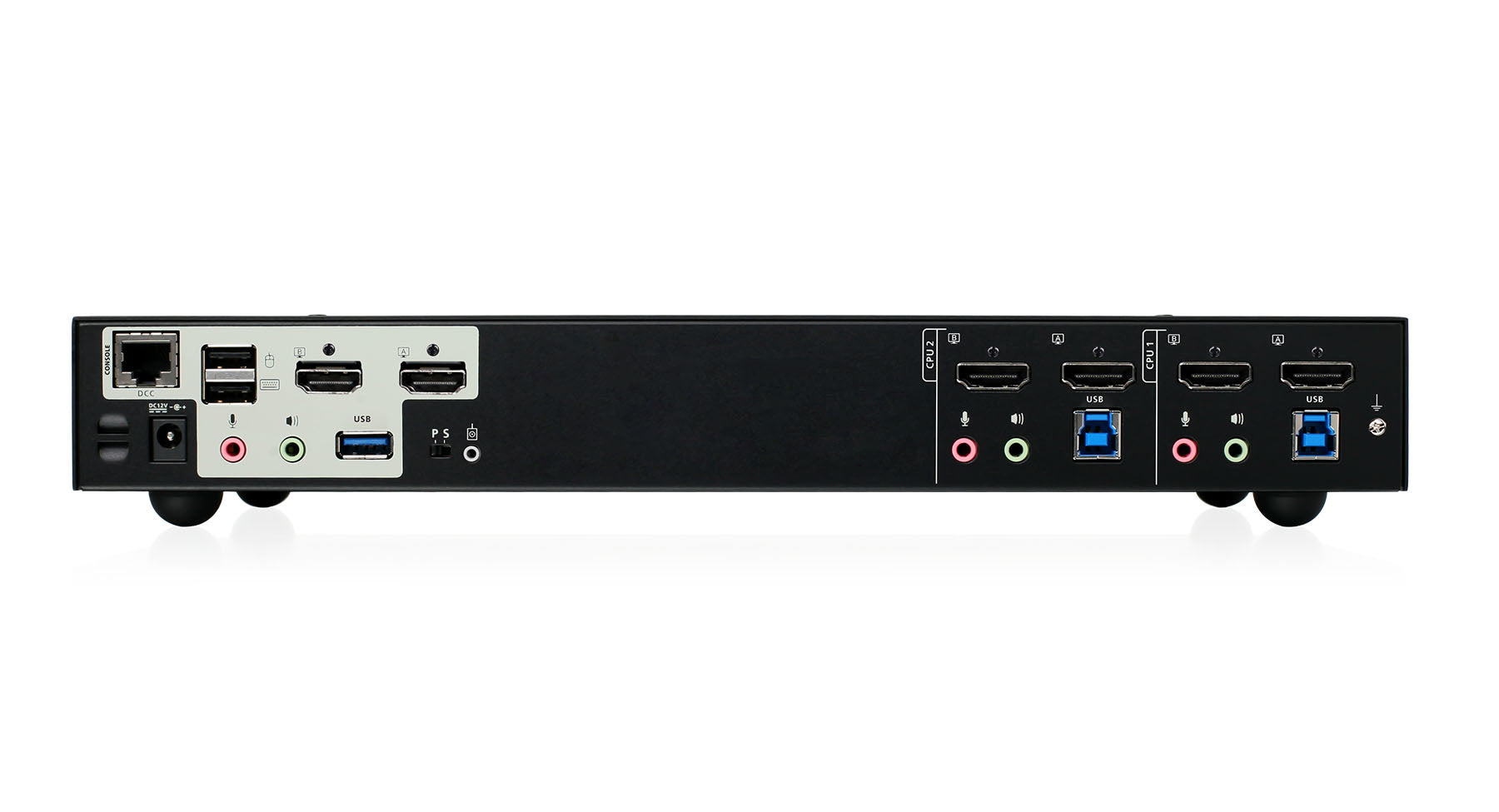 2-Port 4K Dual View KVMP Switch with HDMI Connection, USB 3.0 Hub and Audio (TAA)