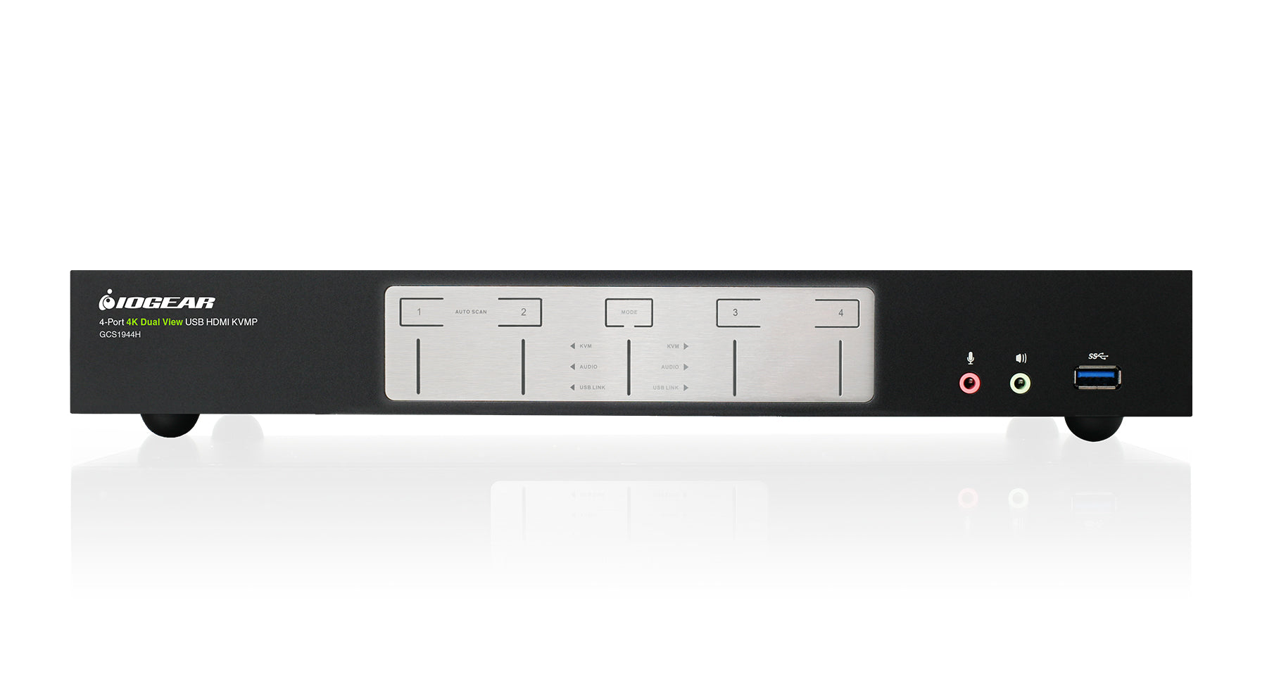 4-Port 4K Dual View KVMP Switch with HDMI Connection, USB 3.0 Hub, and Audio (TAA)