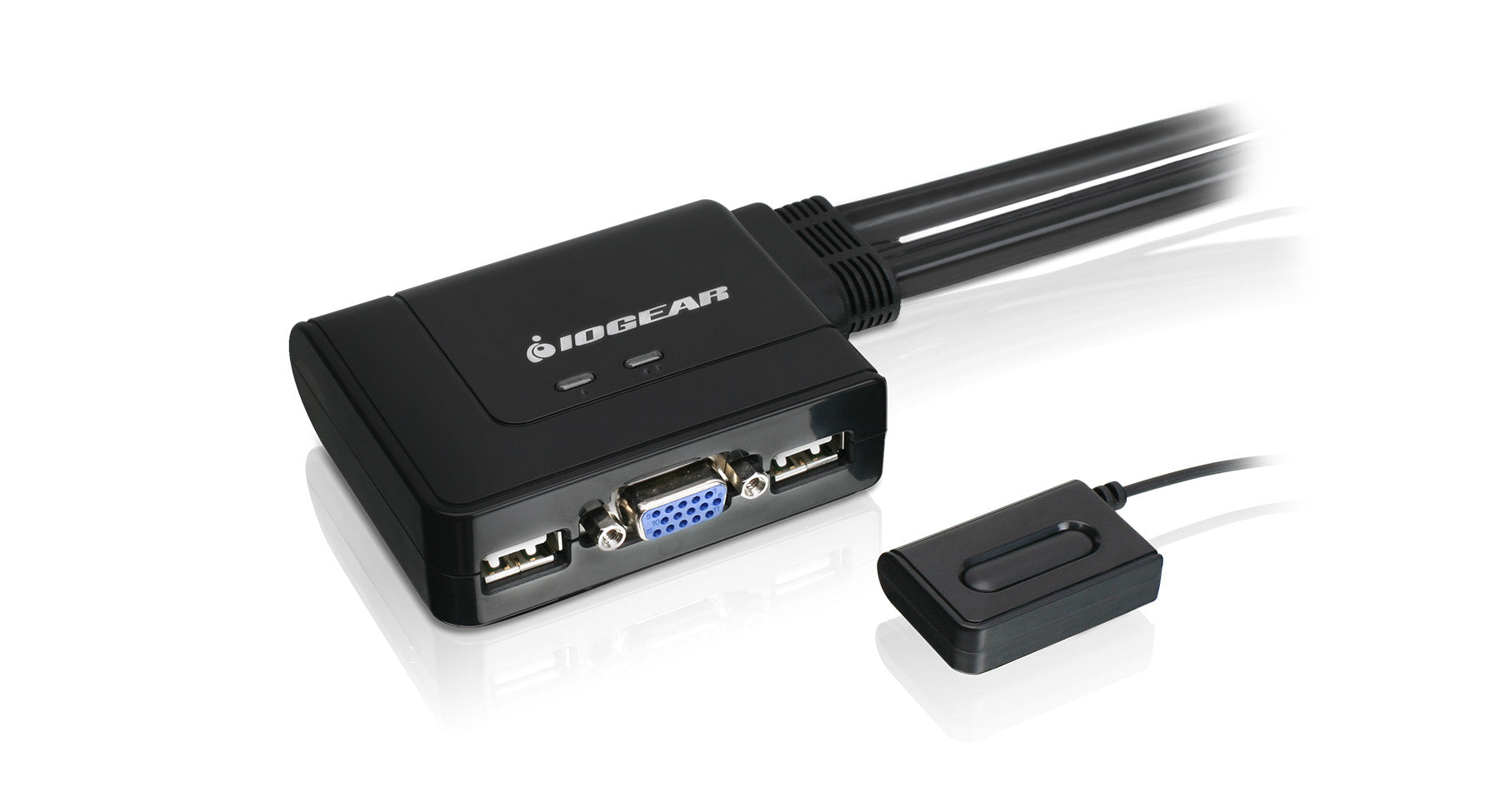 2-Port USB KVM Switch with Cables and Remote
