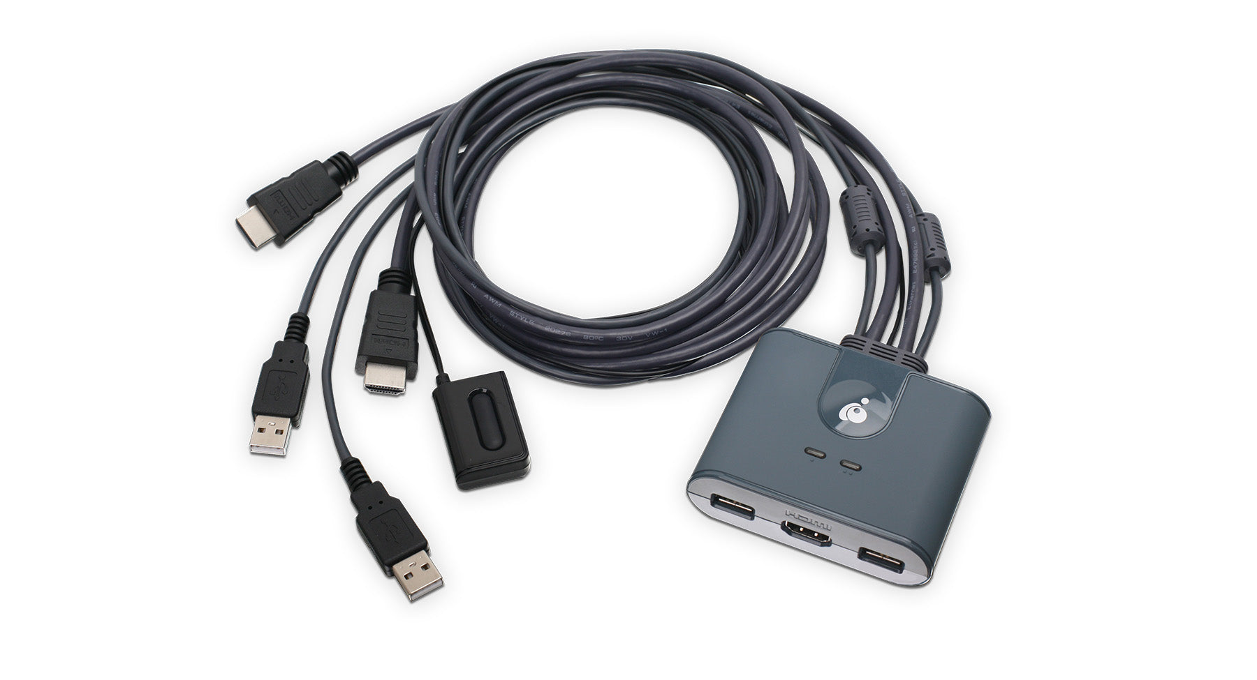 2-Port HDMI KVM Switch with HDMI and USB Connections