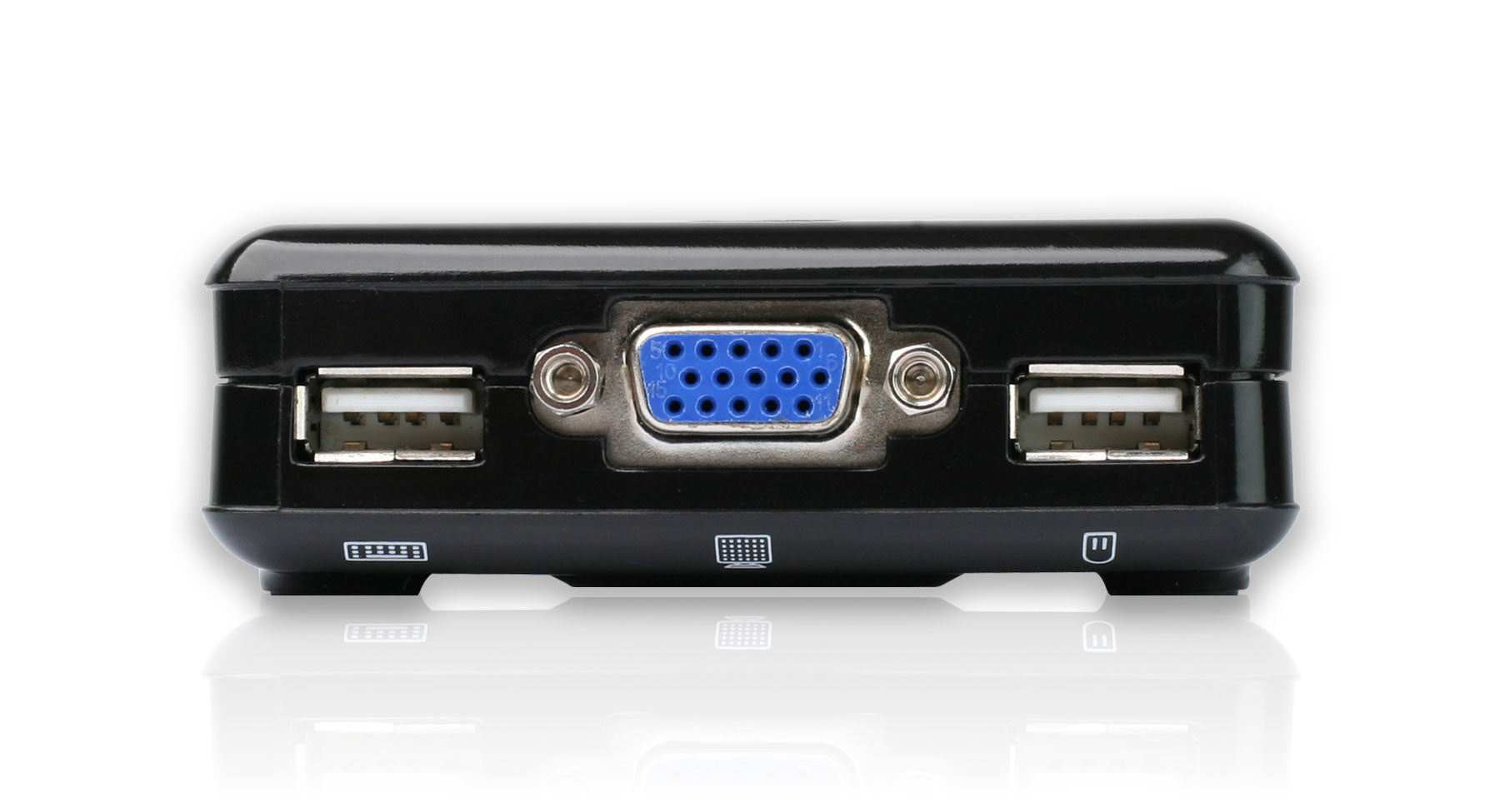 2-Port Compact USB VGA KVM with Built-in Cables