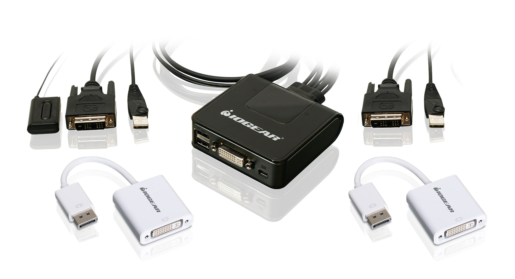 2-Port USB DVI and DisplayPort Cable KVM Kit