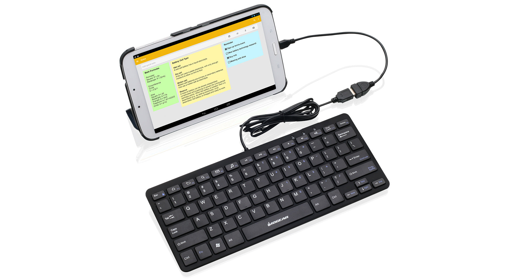 USB Portable Mini Keyboard with Micro USB OTG Dongle