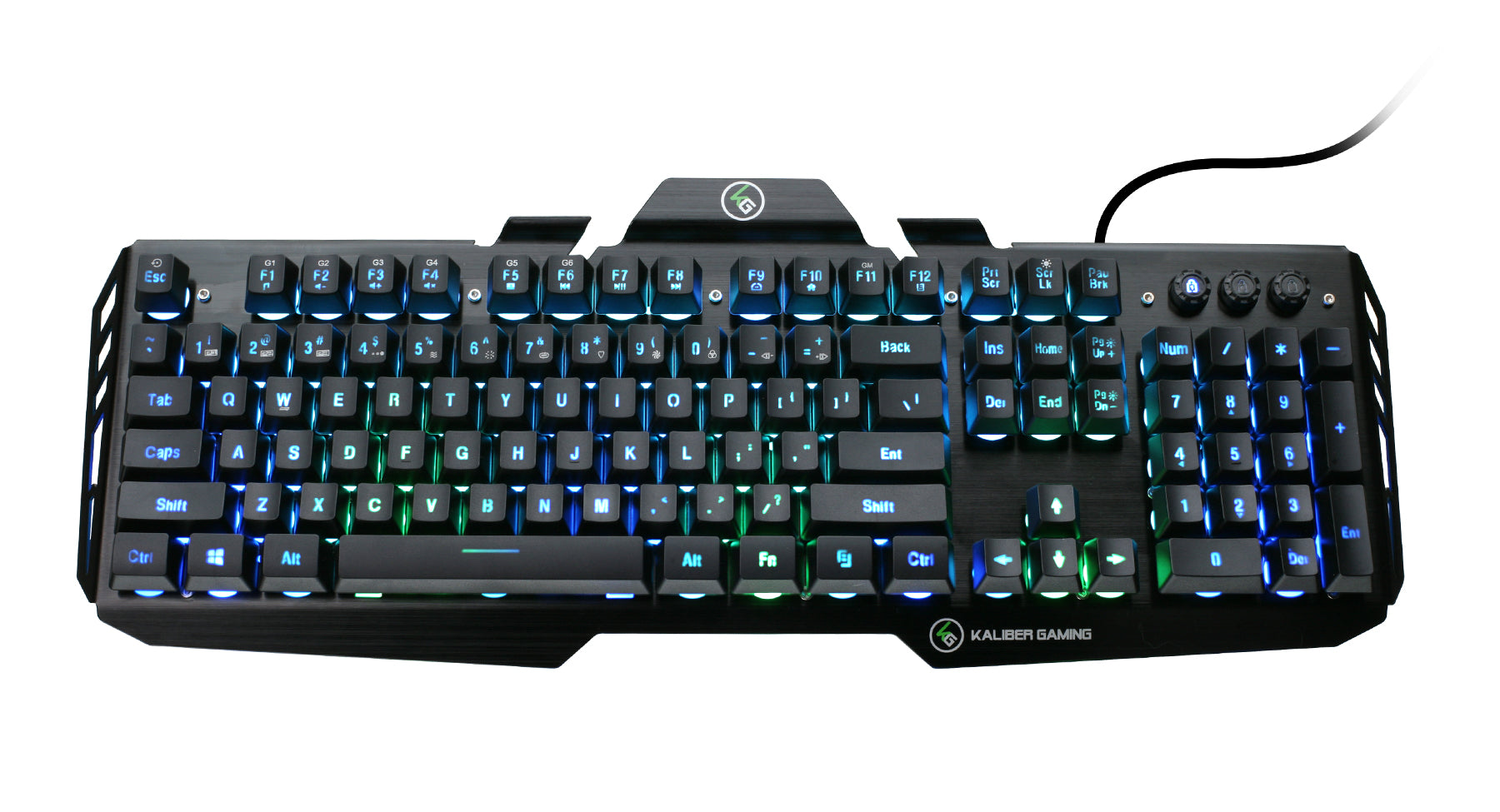 IOGEAR Kaliber Gaming HVER Aluminum Gaming Keyboard w/RGB Zone Lighting