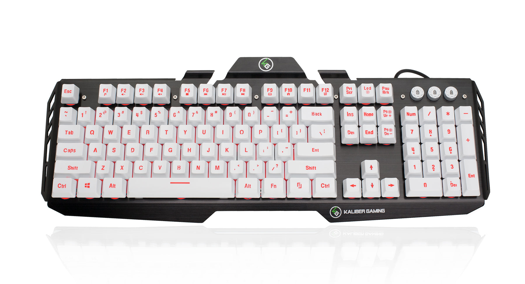 Kaliber Gaming HVER™ Aluminum Gaming Keyboard - Imperial White