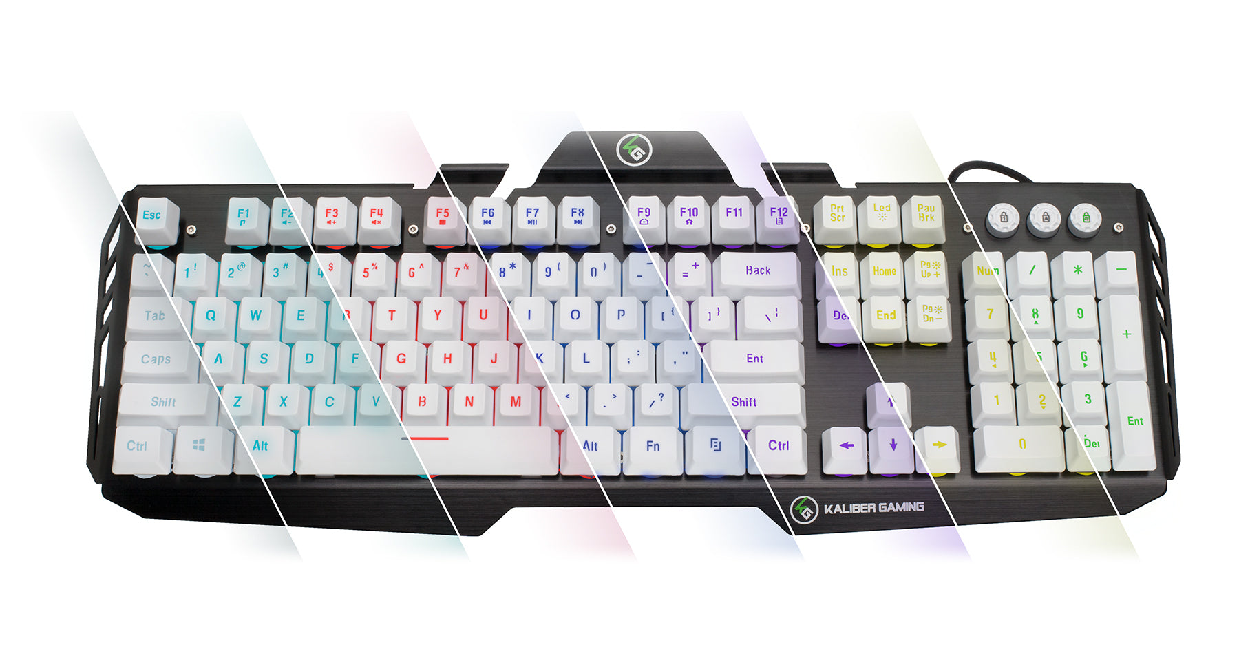 Kaliber Gaming HVER™ Aluminum Gaming Keyboard - Imperial White