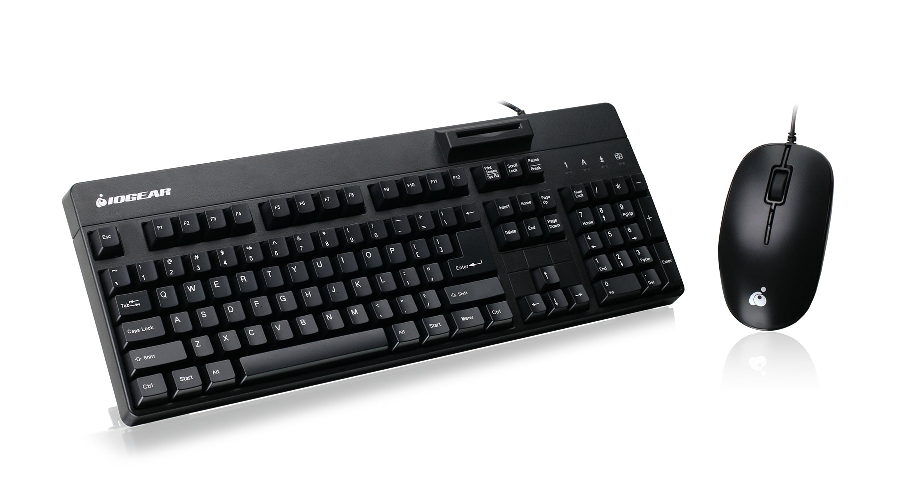 TAA-Compliant 104-Key Keyboard & 3-Button Mouse with Built-in CAC Reader