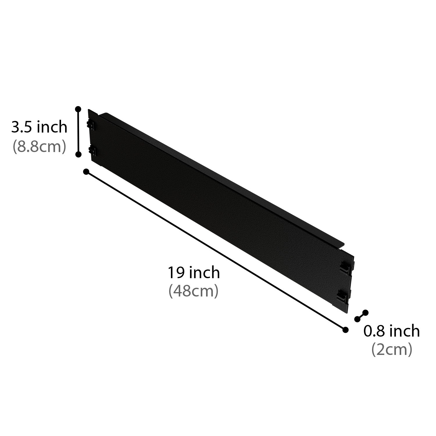 GRBPT2U 2U Tool-less Blanking Panel (2-Pack): Tool-less design