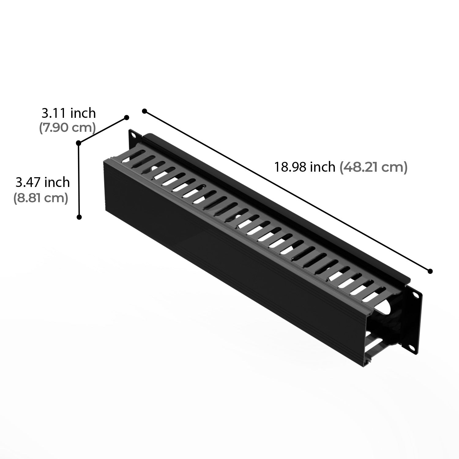 2U 19" Horizontal Cable Management Duct