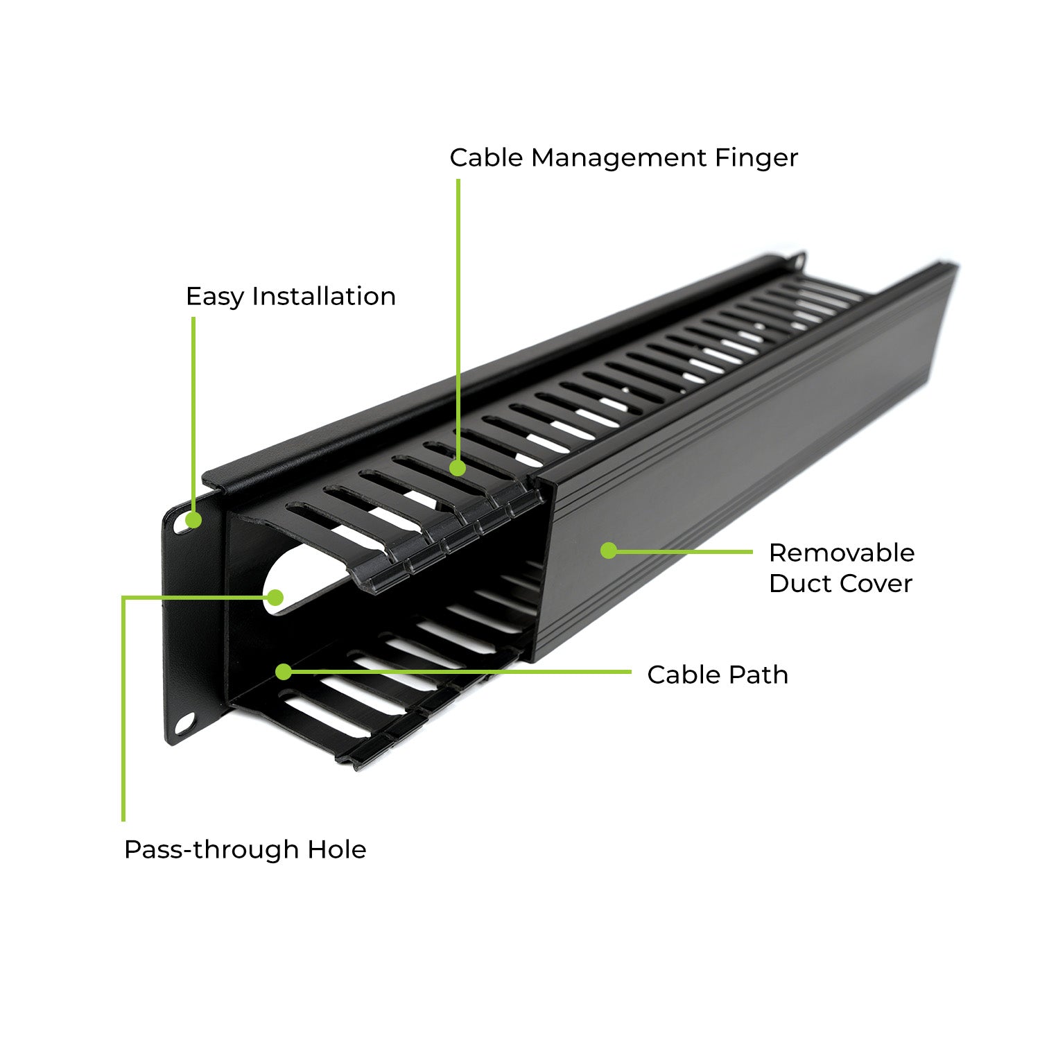 2U 19" Horizontal Cable Management Duct