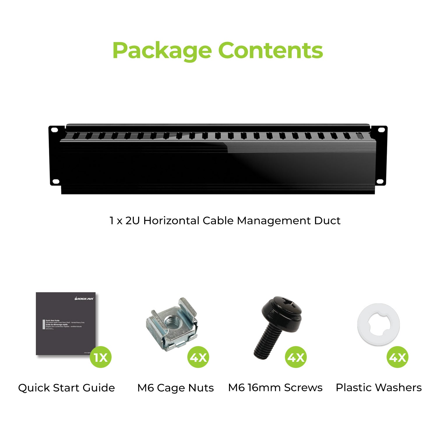 2U 19" Horizontal Cable Management Duct