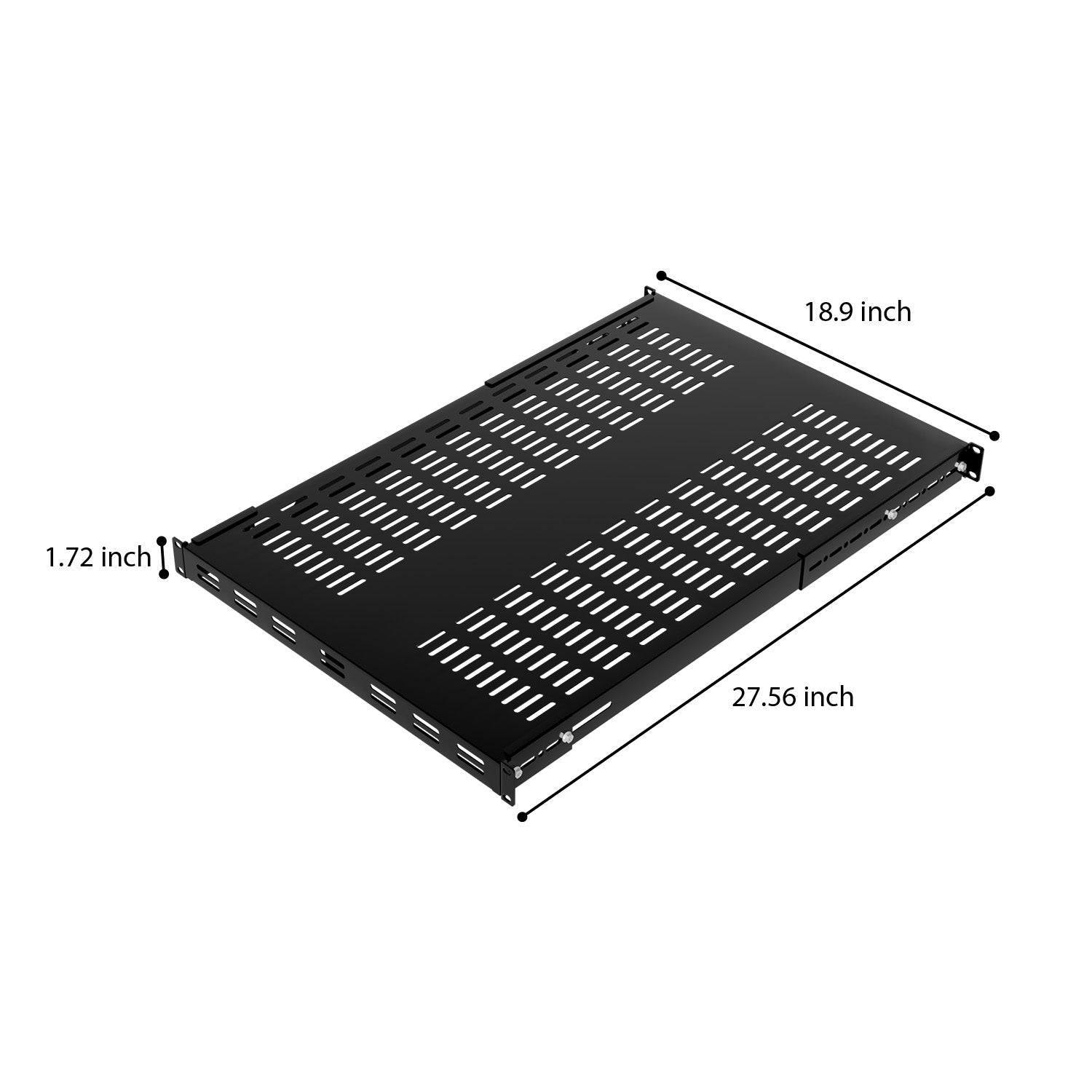 Adjustable Depth Fixed Shelf - Heavy Duty - Vented