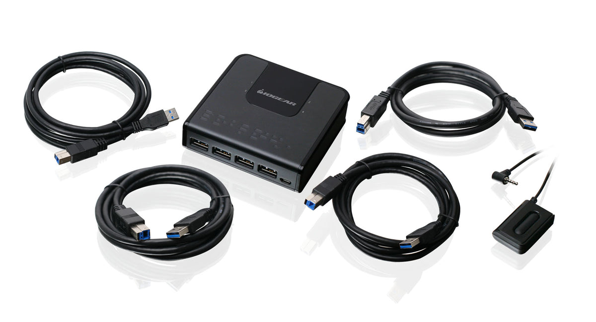GUS434 - IOGEAR 4x4 USB 3.0 Peripheral Sharing Switch