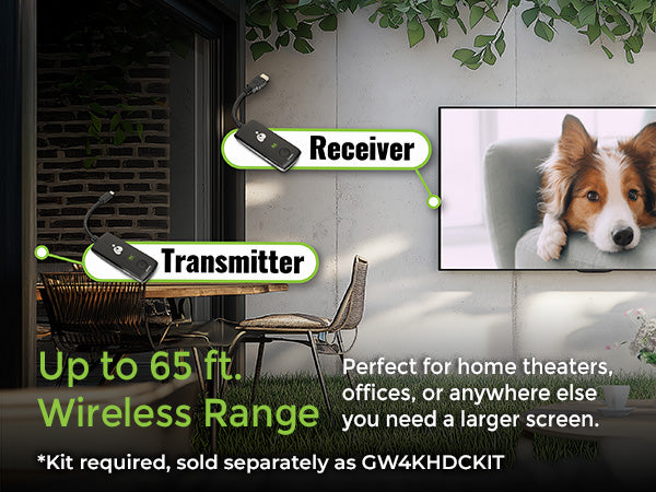 Up to 65ft Wireless Range