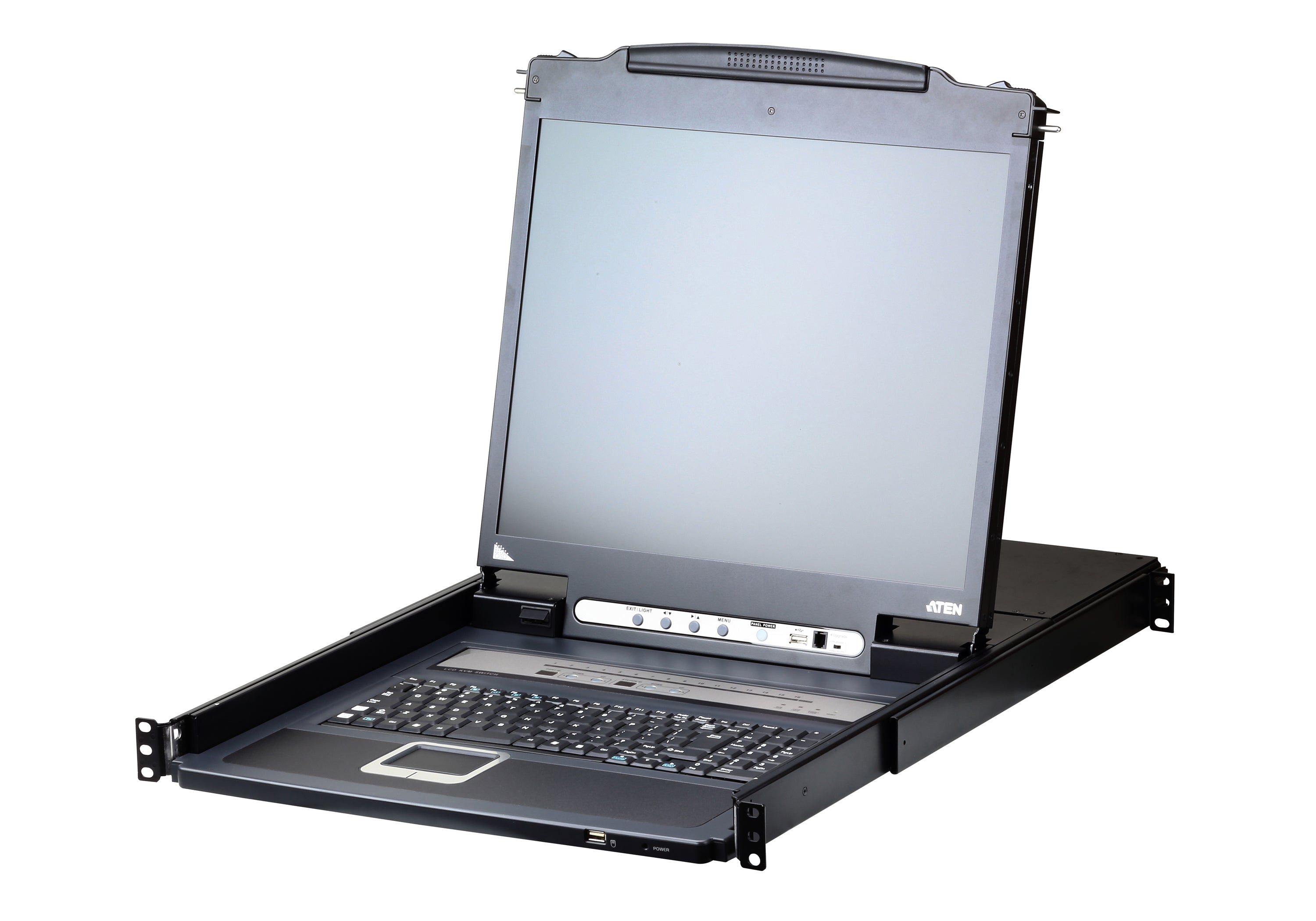 ATEN-1-Local/Remote Shared Access 16-Port PS/2-USB VGA Single Rail LCD KVM over IP switch
