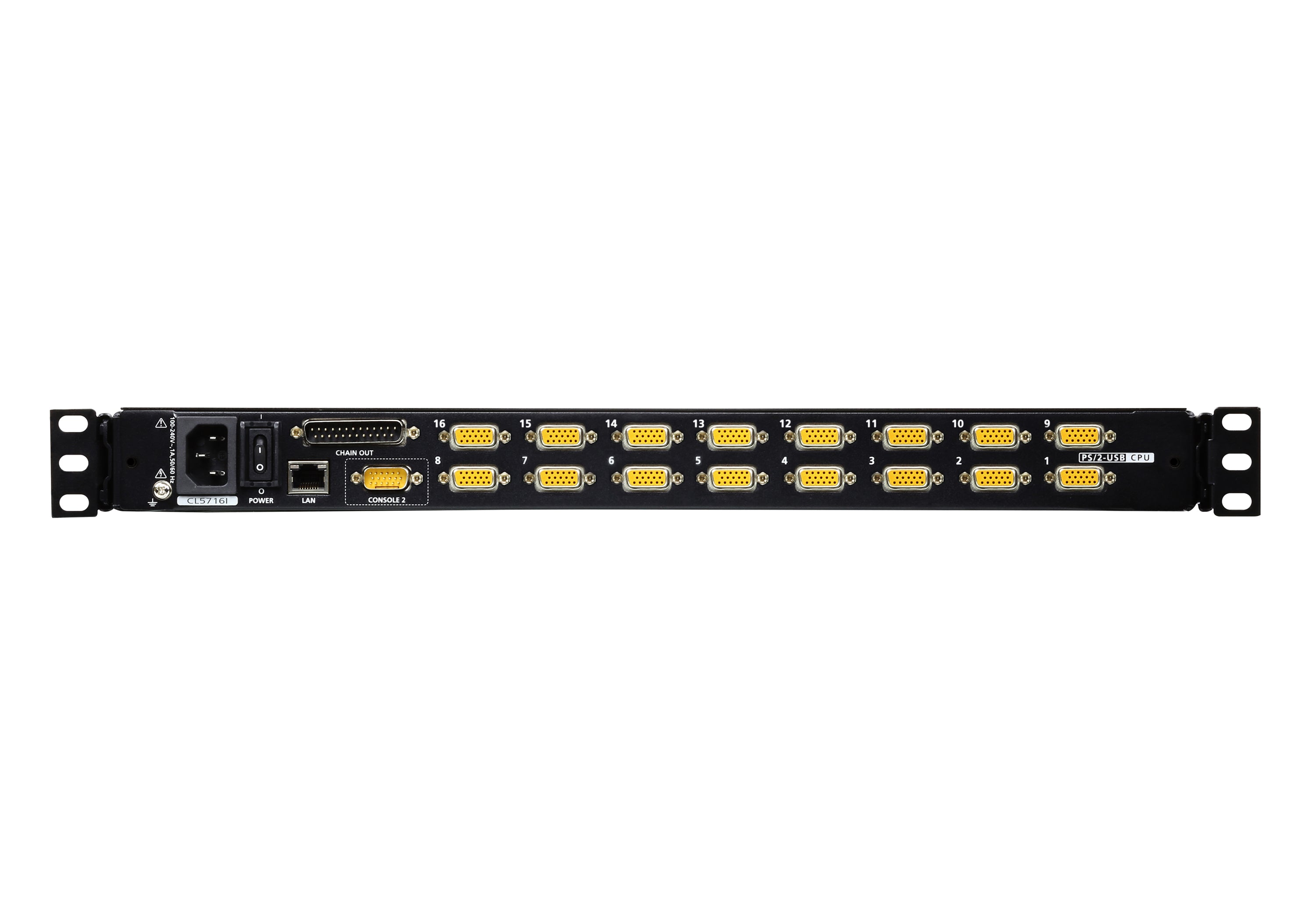 ATEN-1-Local/Remote Shared Access 16-Port PS/2-USB VGA Single Rail LCD KVM over IP switch