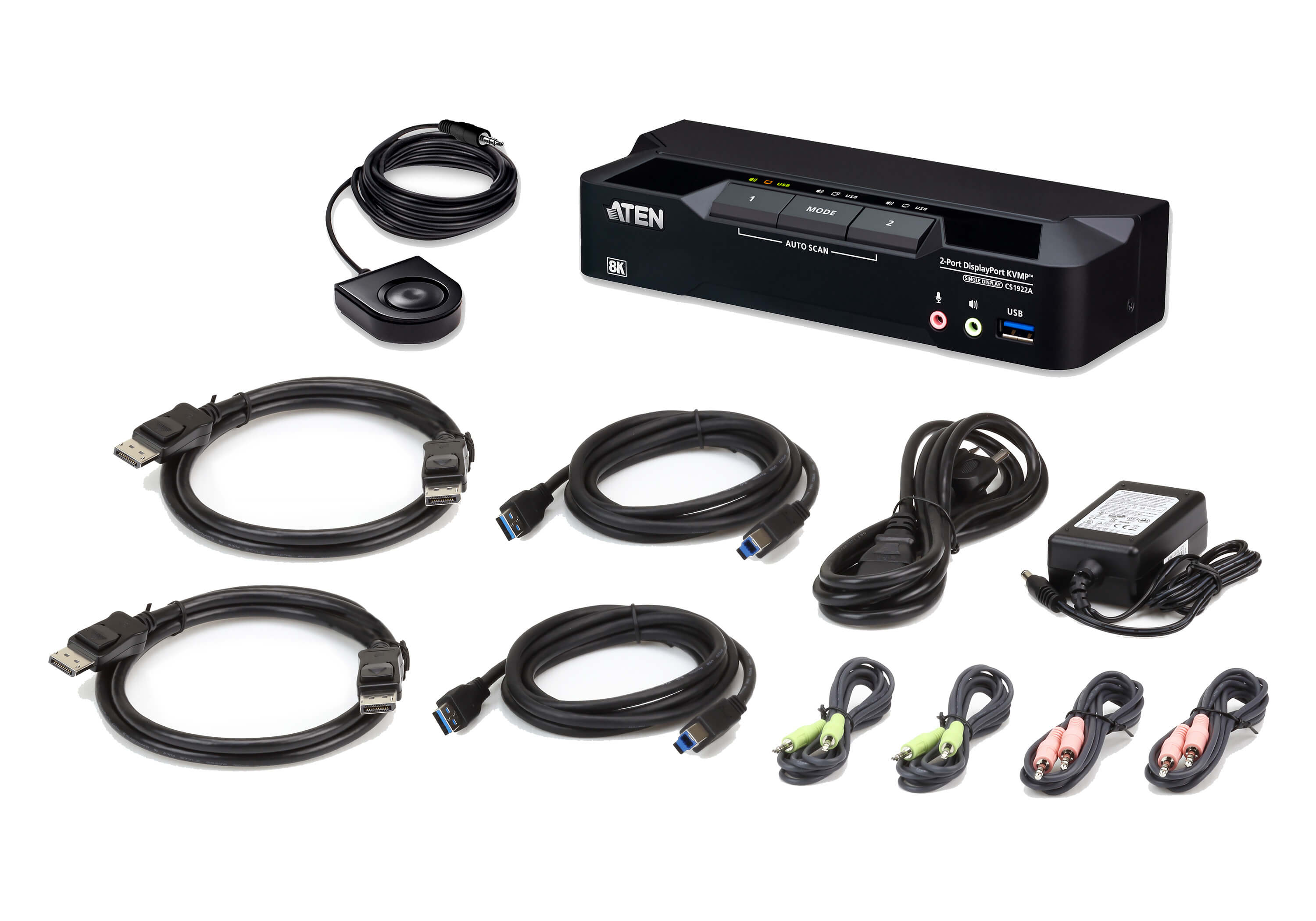 CS1922A - ATEN 2-Port USB 3.0 8K DisplayPort KVMP™ Switch