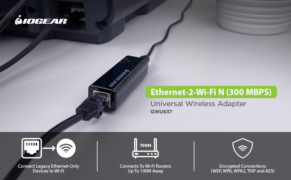 IOGEAR Universal Ethernet to Wi-Fi N Adapter