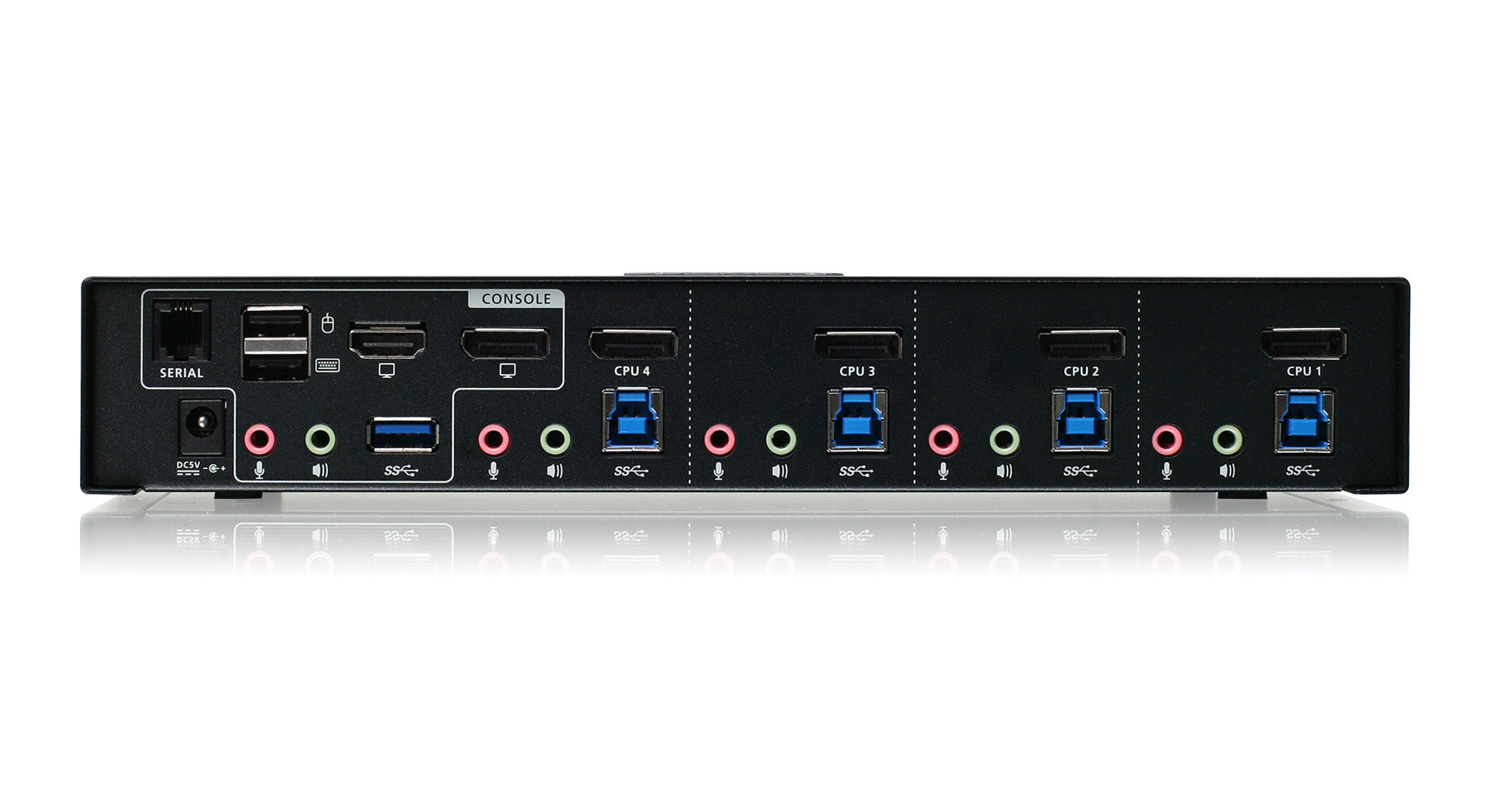 4-Port 4K DisplayPort KVMP Switch with Dual Video Out and RS-232